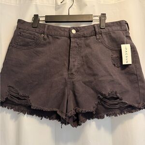 PacSun Women's Charcoal Distressed Jean Shorts